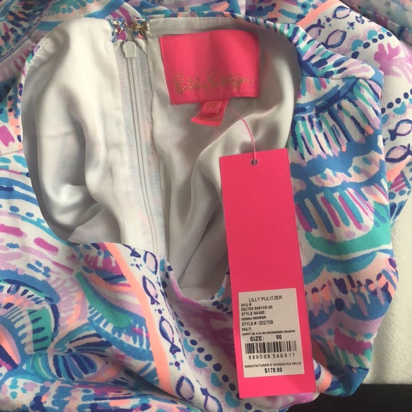 NWT Lilly Pulitzer Donna Romper Happy as a Clam - Picture 4 of 6